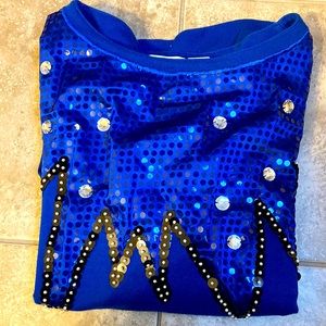 Bonnie & Bill by Holly sweater royal blue sequins beaded sz M 3/4 sleeve VTG